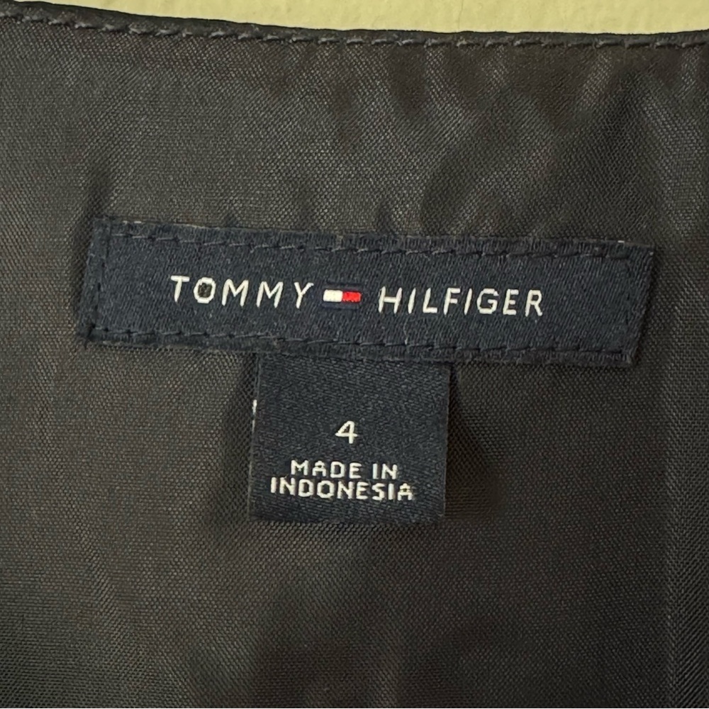 TOMMY HILFIGER Striped Zip Front A Line Dress Sleeveless Preppy Size 4 - Picture 3 of 16
